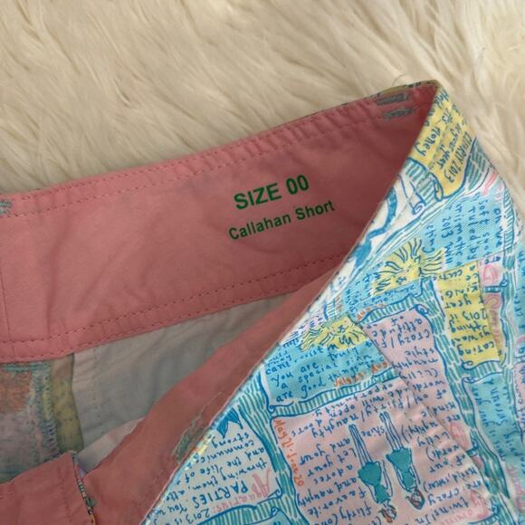 Lilly Pulitzer Callahan Shorts Lilly Loves Hawaii Sz 00 EUC Beach Preppy Coastal - Picture 5 of 8